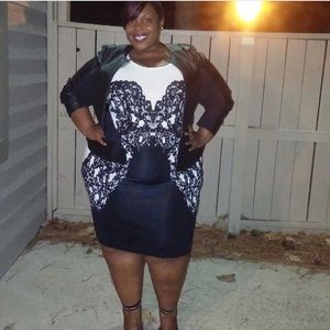 Black and white dress.